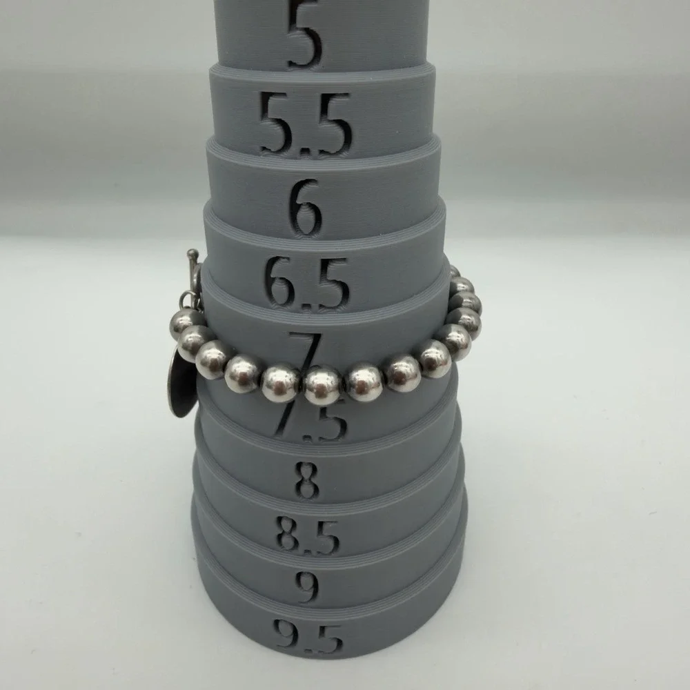 Vintage Sterling Silver 925 Ball Bead Toggle Bracelet Engravable Charm Sz 7